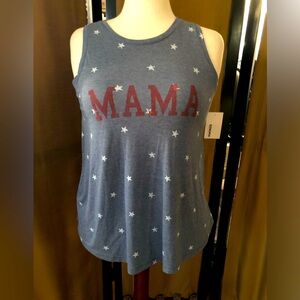 MAMA Sleeveless Star-Print Maternity Top - Blue